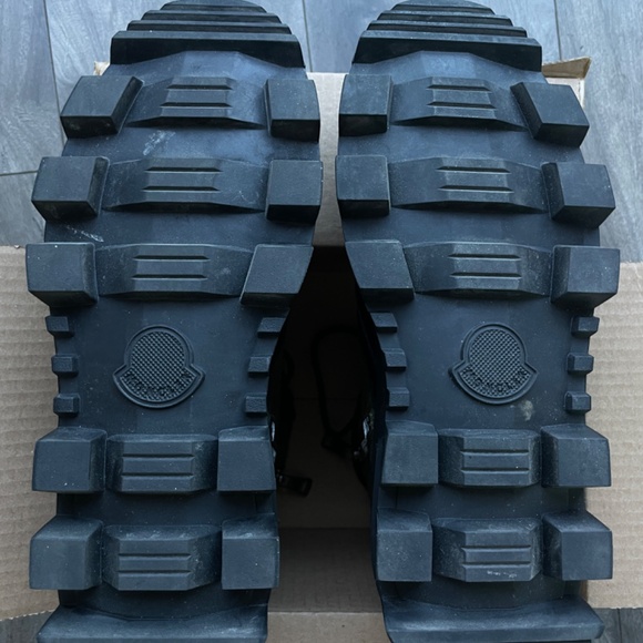 Moncler 10US/43 Military Green Konture Leather Cordura Combat Pocket Ankle Boots - Picture 11 of 11